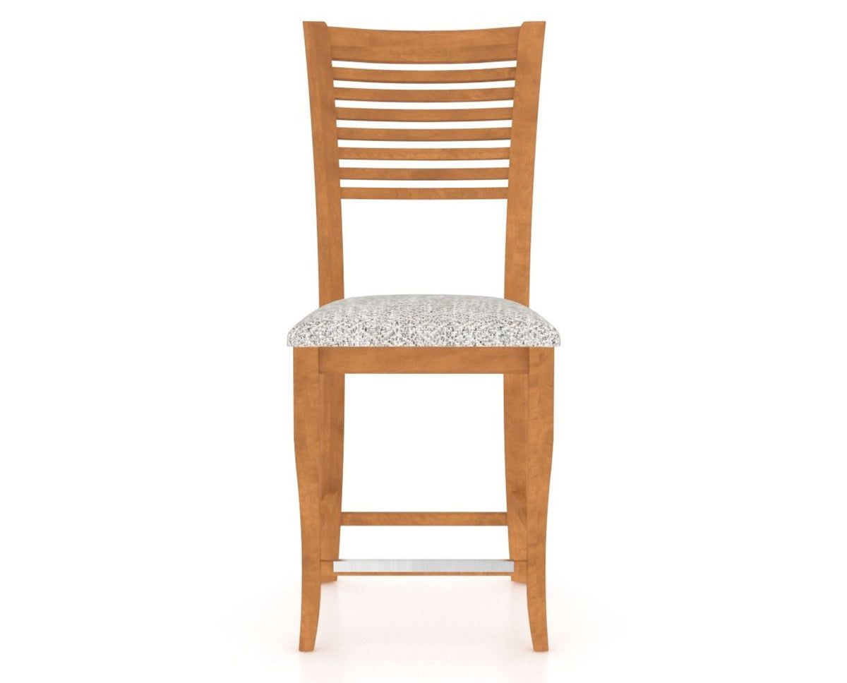 Canadel Upholstered Counter Stool 8229 in FP Crypton® and 01 Honey Washed and Fixed Base, front view