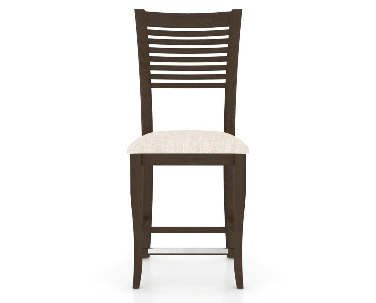 Canadel Upholstered Counter Stool 8229 in FT InsideOut® and 29 Hazelnut Washed and Fixed Base, front view