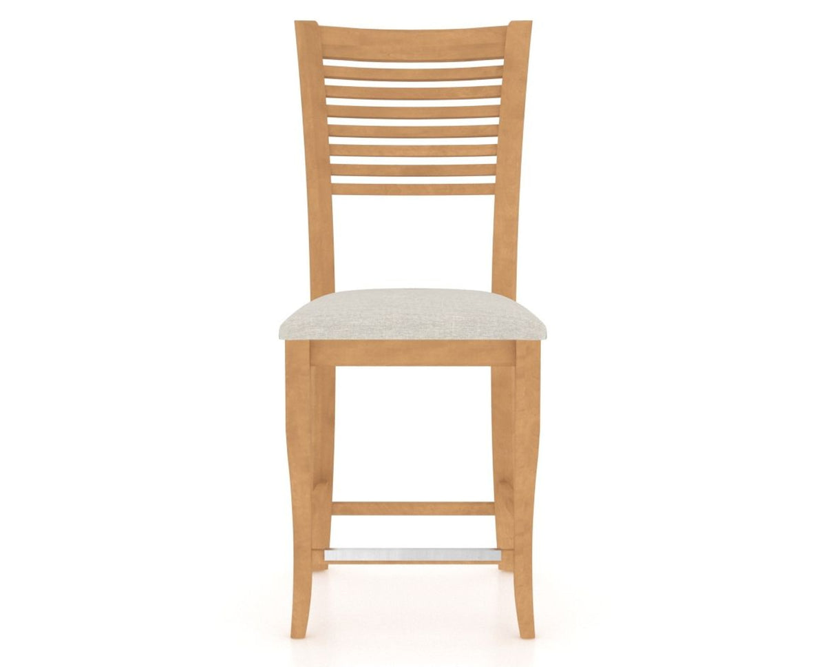 Canadel Upholstered Counter Stool 8229 in TB Fabric and 20 Caramel Washed and Fixed Base, front view