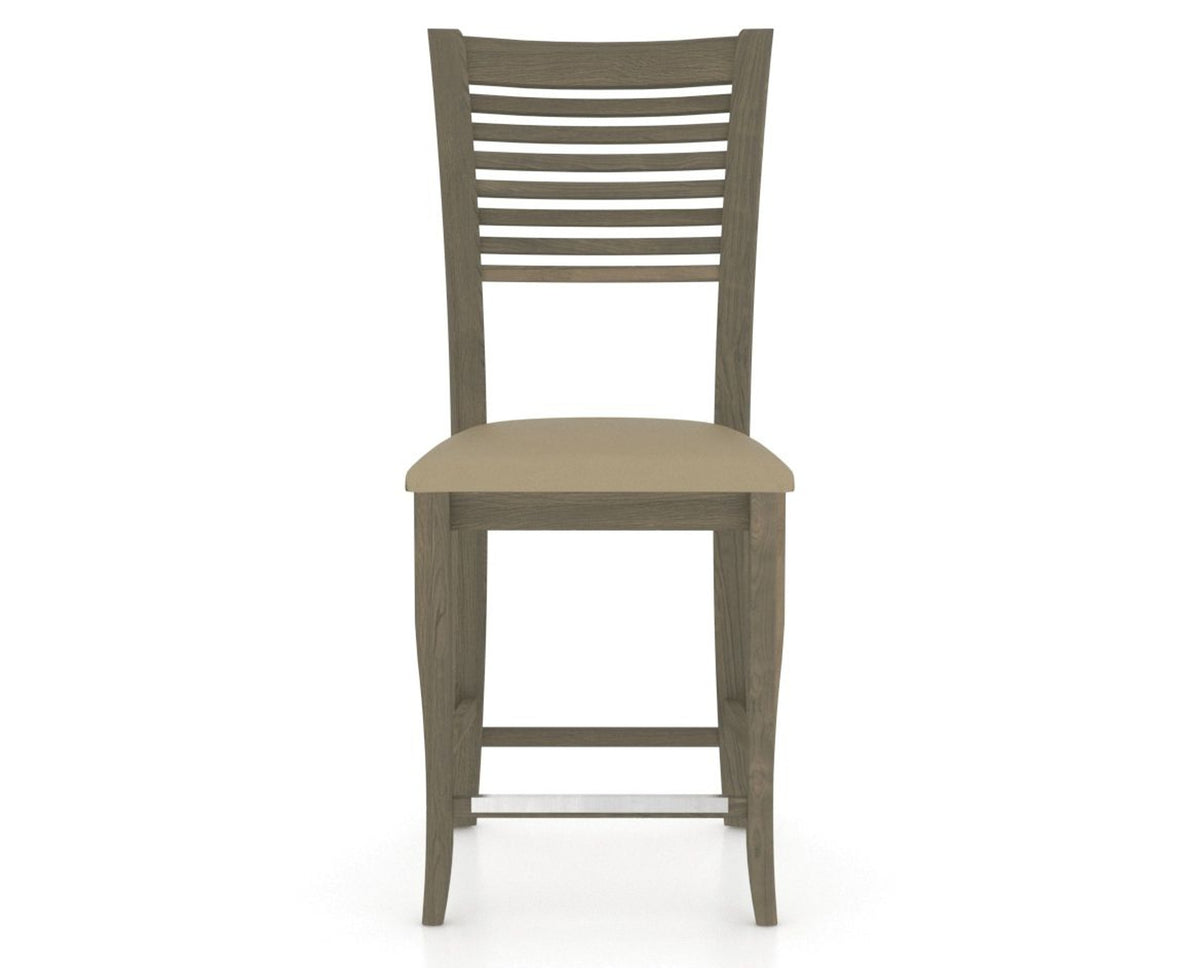 Canadel Upholstered Counter Stool 8229 in XY Faux Leather and 08 Shadow and Fixed Base, front view