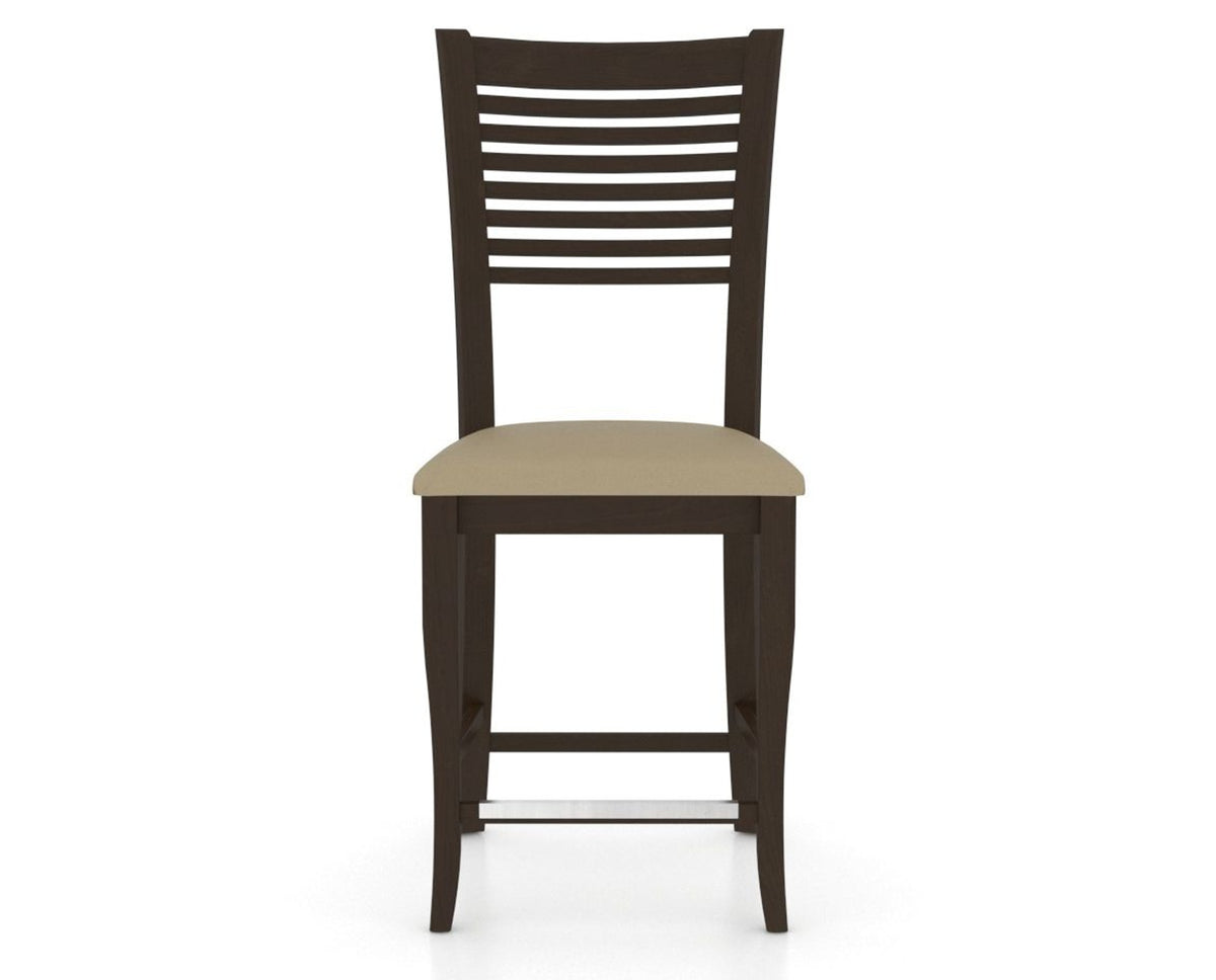 Canadel Upholstered Counter Stool 8229 in XY Faux Leather and 59 Davy's Grey and Fixed Base, front view