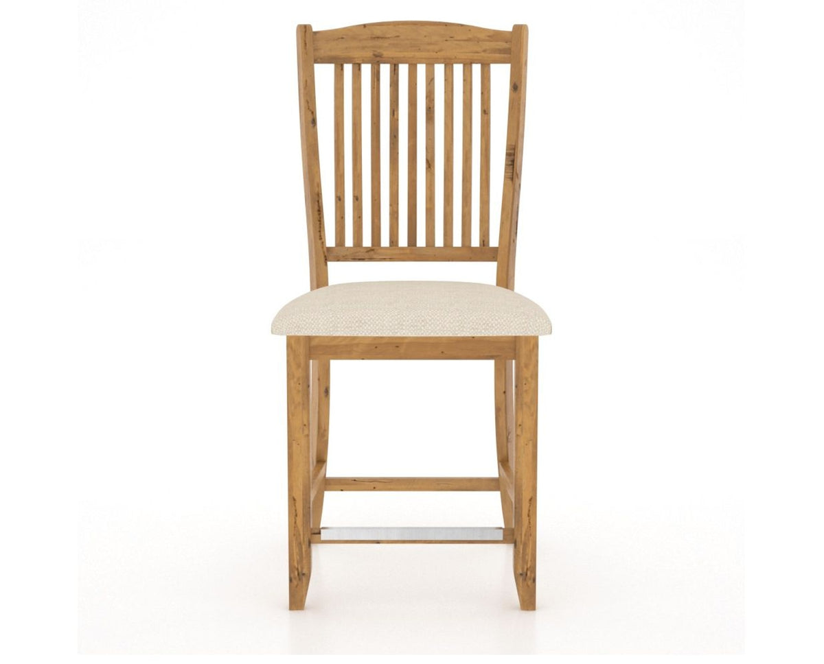 Canadel Champlain Upholstered Counter Stool 8232 in 6K Sunbrella® and 01 Honey Washed and Fixed Base, front view