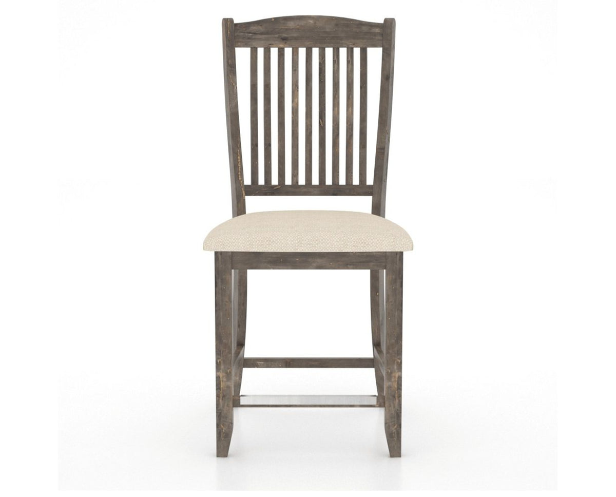 Canadel Champlain Upholstered Counter Stool 8232 in 6K Sunbrella® and 08 Shadow and Fixed Base, front view
