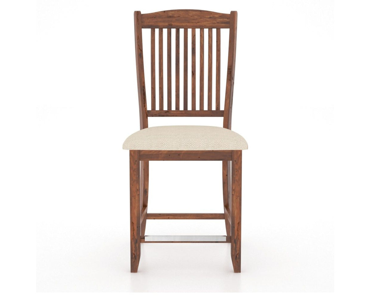 Canadel Champlain Upholstered Counter Stool 8232 in 6K Sunbrella® and 33 Spice Washed and Fixed Base, front view