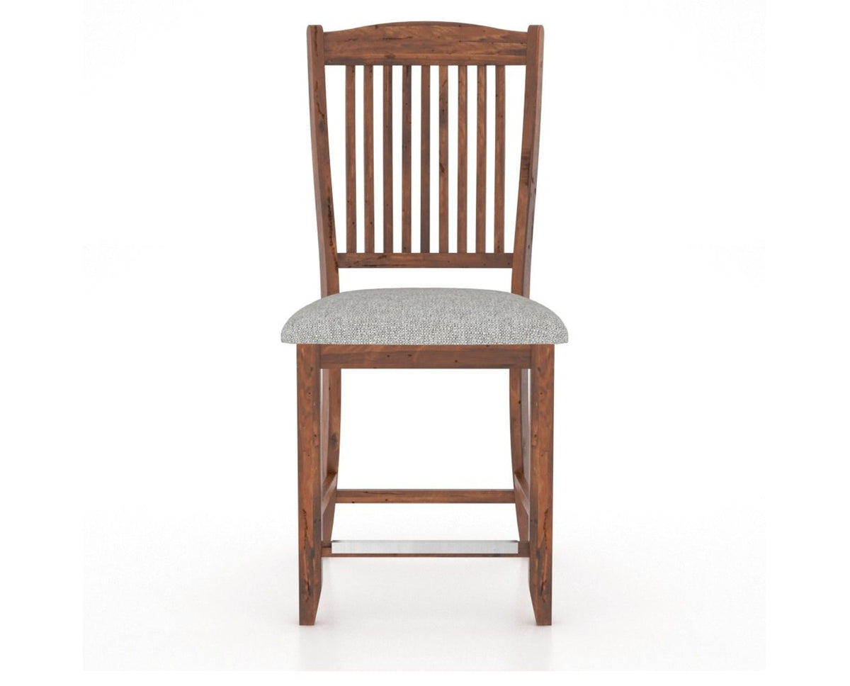 Canadel Champlain Upholstered Counter Stool 8232 in 7C Fabric and 33 Spice Washed and Fixed Base, front view