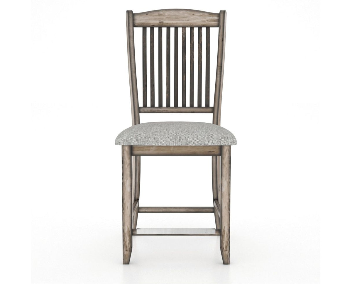 Canadel Champlain Upholstered Counter Stool 8232 in 7C Fabric and 72 Heritage Nature and Fixed Base, front view
