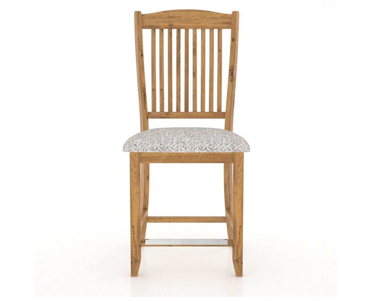 Canadel Champlain Upholstered Counter Stool 8232 in FP Crypton® and 01 Honey Washed and Fixed Base, front view