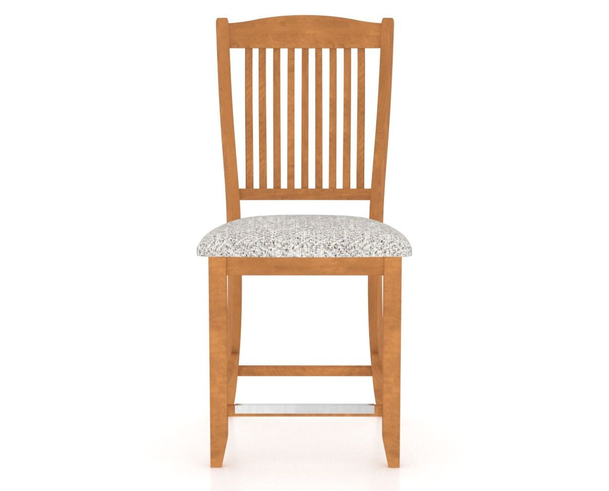 Canadel Upholstered Counter Stool 8232 in FP Crypton® and 01 Honey Washed and Fixed Base, front view