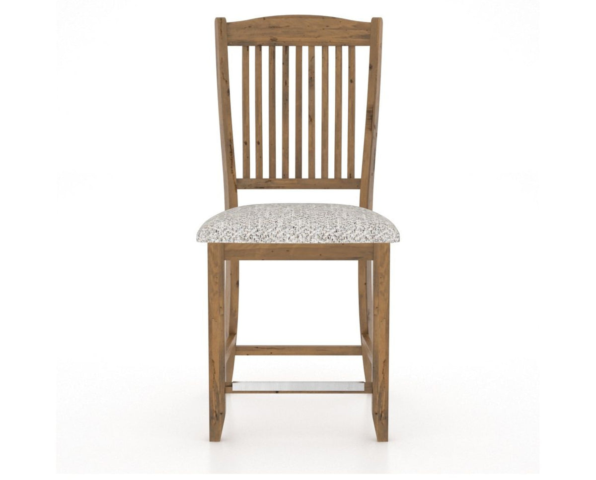Canadel Champlain Upholstered Counter Stool 8232 in FP Crypton® and 03 Oak Washed and Fixed Base, front view