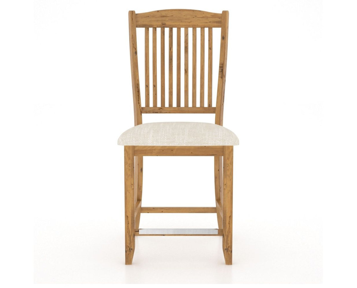 Canadel Champlain Upholstered Counter Stool 8232 in FT InsideOut® and 01 Honey Washed and Fixed Base, front view