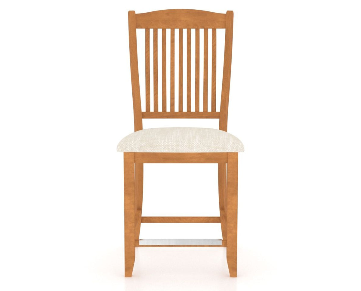 Canadel Upholstered Counter Stool 8232 in FT InsideOut® and 01 Honey Washed and Fixed Base, front view