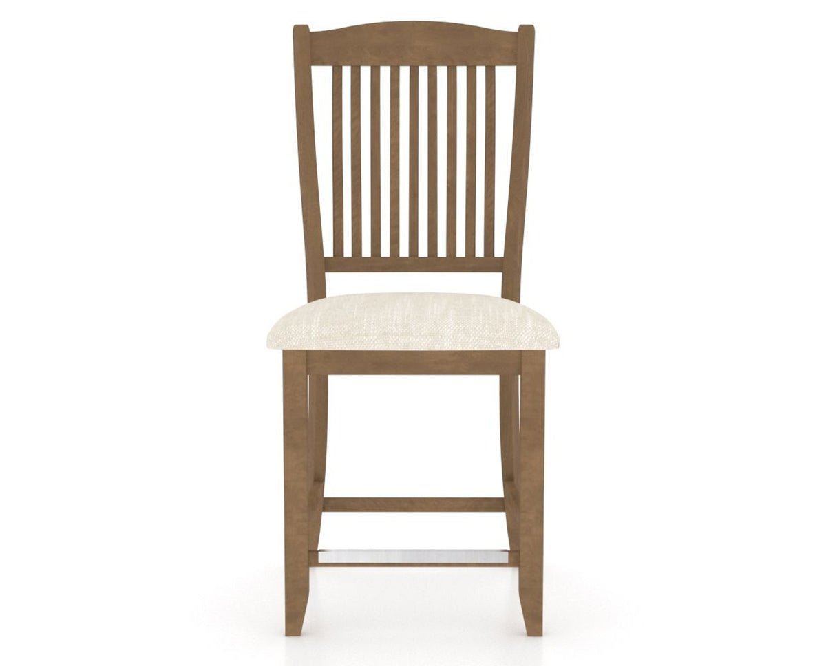 Canadel Upholstered Counter Stool 8232 in FT InsideOut® and 25 Pecan Washed and Fixed Base, front view