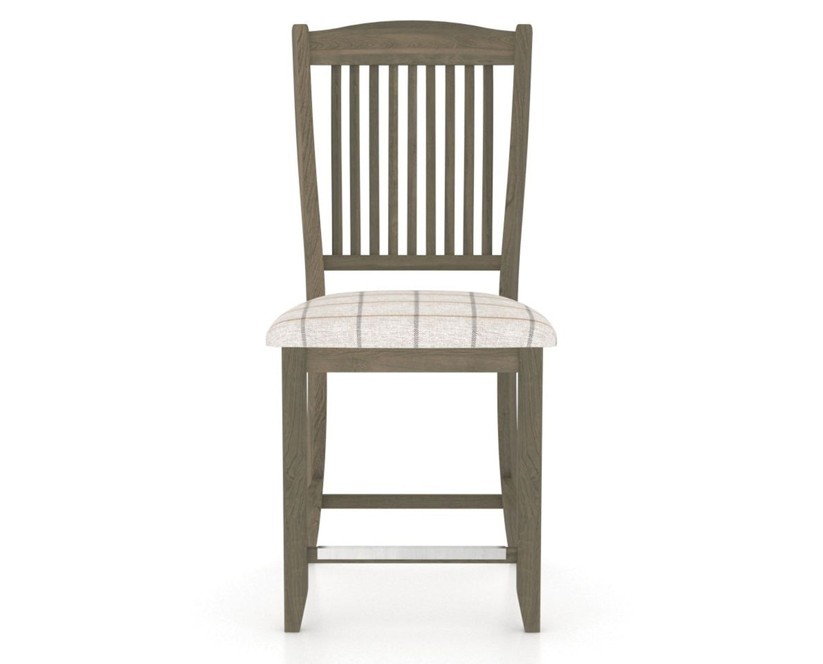 Canadel Upholstered Counter Stool 8232 in OZ Fabric and 08 Shadow and Fixed Base, front view