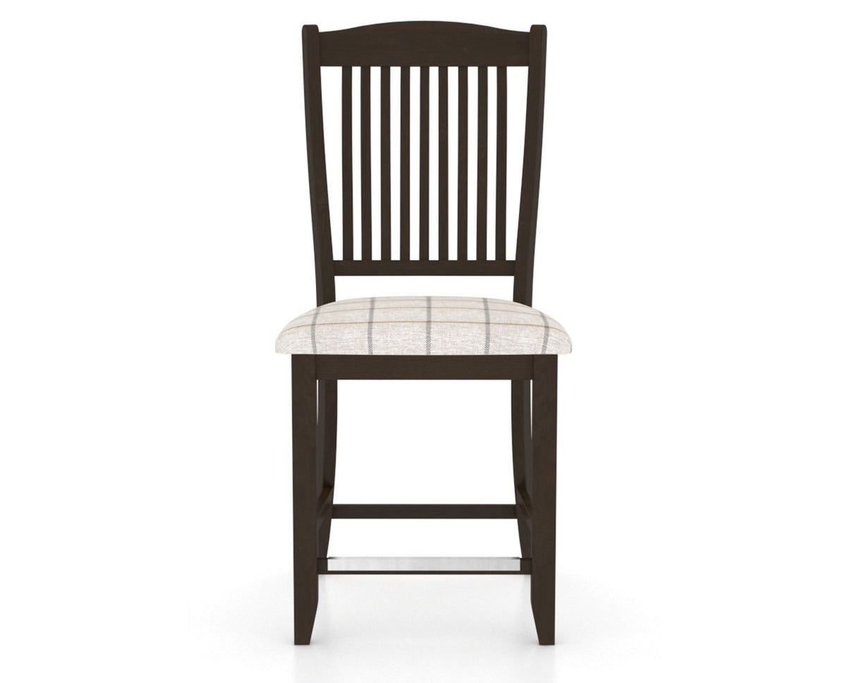 Canadel Upholstered Counter Stool 8232 in OZ Fabric and 59 Davy's Grey and Fixed Base, front view