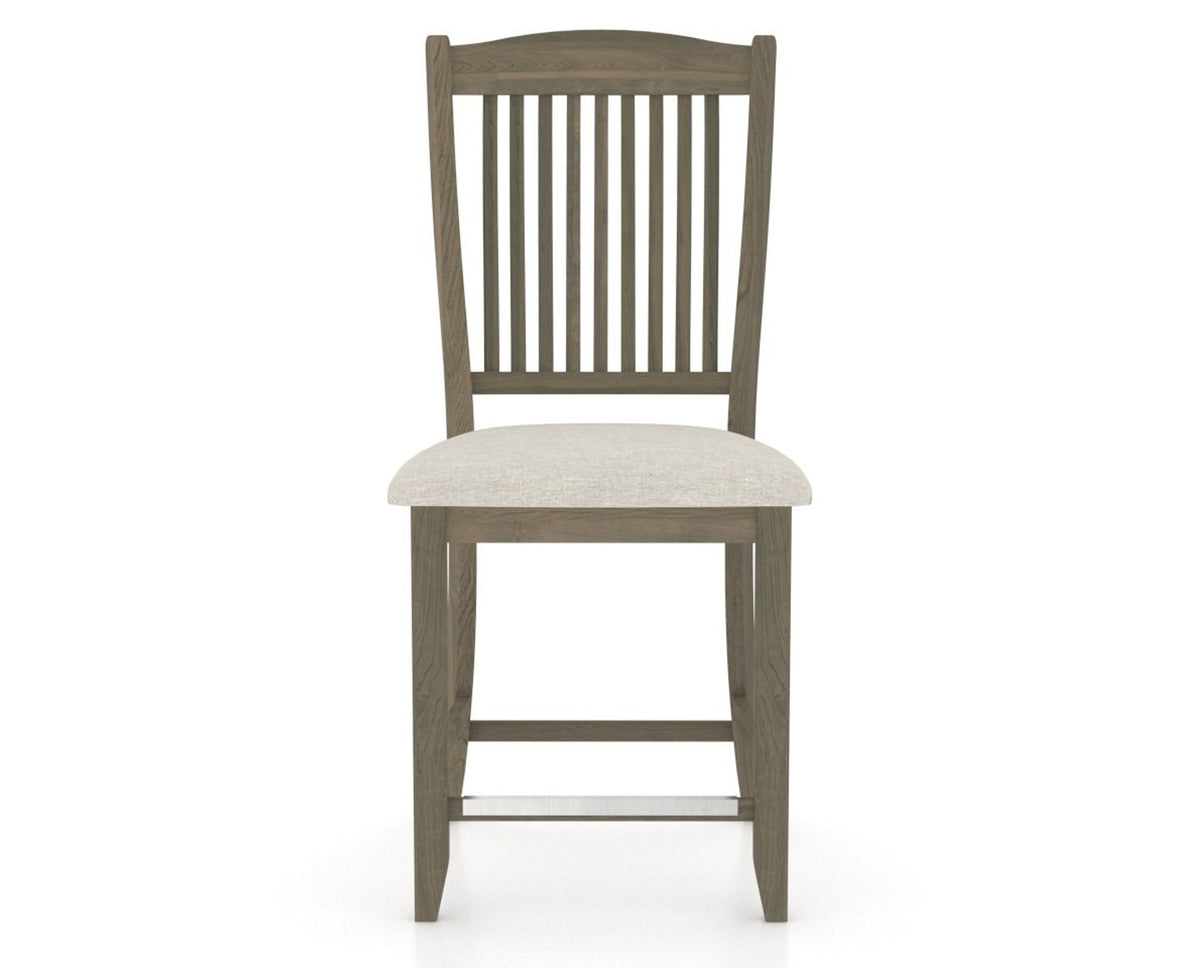 Canadel Upholstered Counter Stool 8232 in TB Fabric and 08 Shadow and Fixed Base, front view