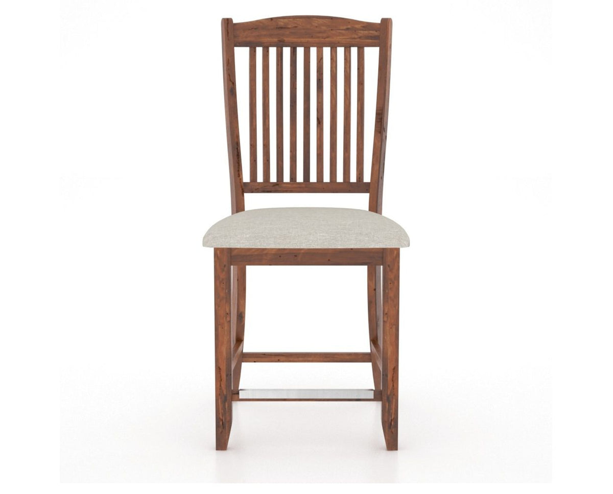 Canadel Champlain Upholstered Counter Stool 8232 in TB Fabric and 33 Spice Washed and Fixed Base, front view