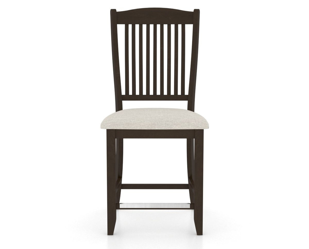 Canadel Upholstered Counter Stool 8232 in TB Fabric and 59 Davy's Grey and Fixed Base, front view