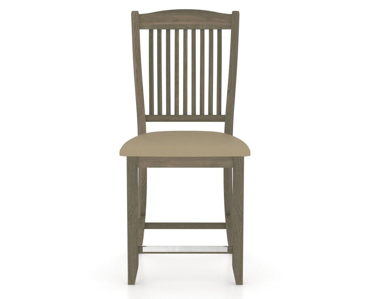 Canadel Upholstered Counter Stool 8232 in XY Faux Leather and 08 Shadow and Fixed Base, front view