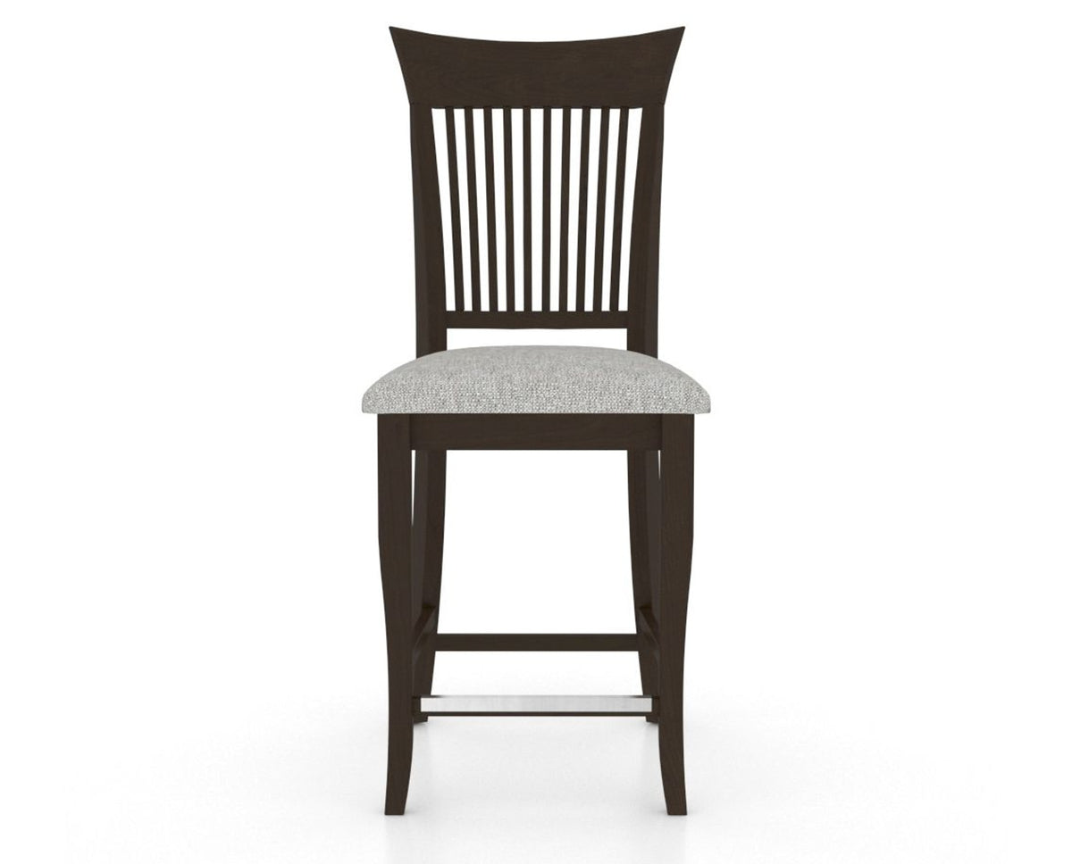 Canadel Upholstered Counter Stool 8270 in 7C Fabric and 59 Davy's Grey and Fixed Base, front view