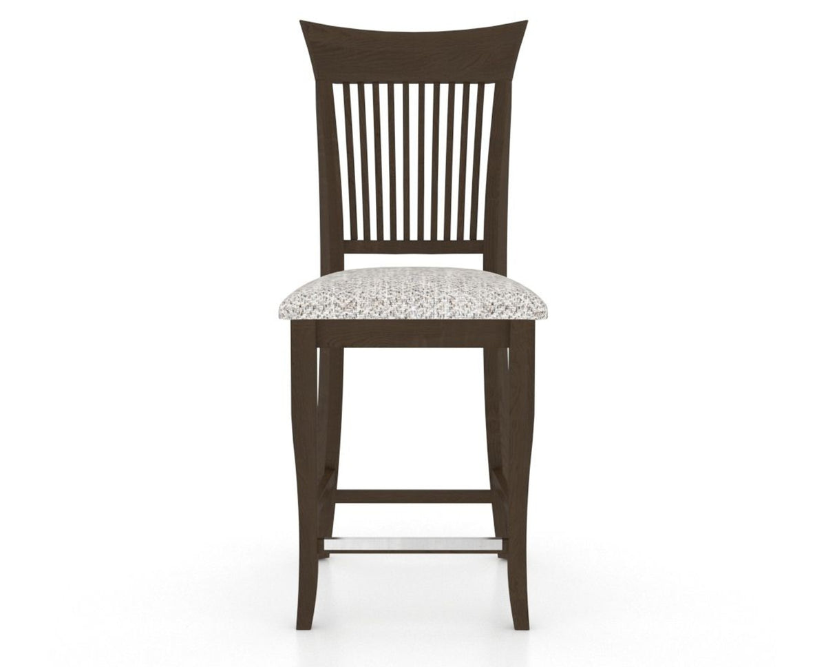 Canadel Upholstered Counter Stool 8270 in FP Crypton® and 29 Hazelnut Washed and Fixed Base, front view
