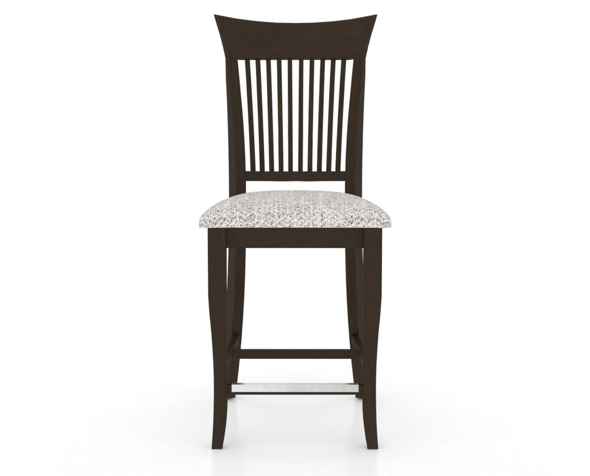 Canadel Upholstered Counter Stool 8270 in FP Crypton® and 59 Davy's Grey and Fixed Base, front view