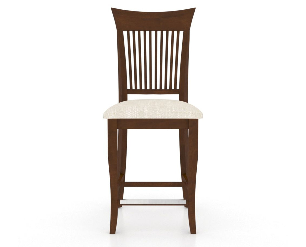 Canadel Upholstered Counter Stool 8270 in FT InsideOut® and 19 Cognac Washed and Fixed Base, front view