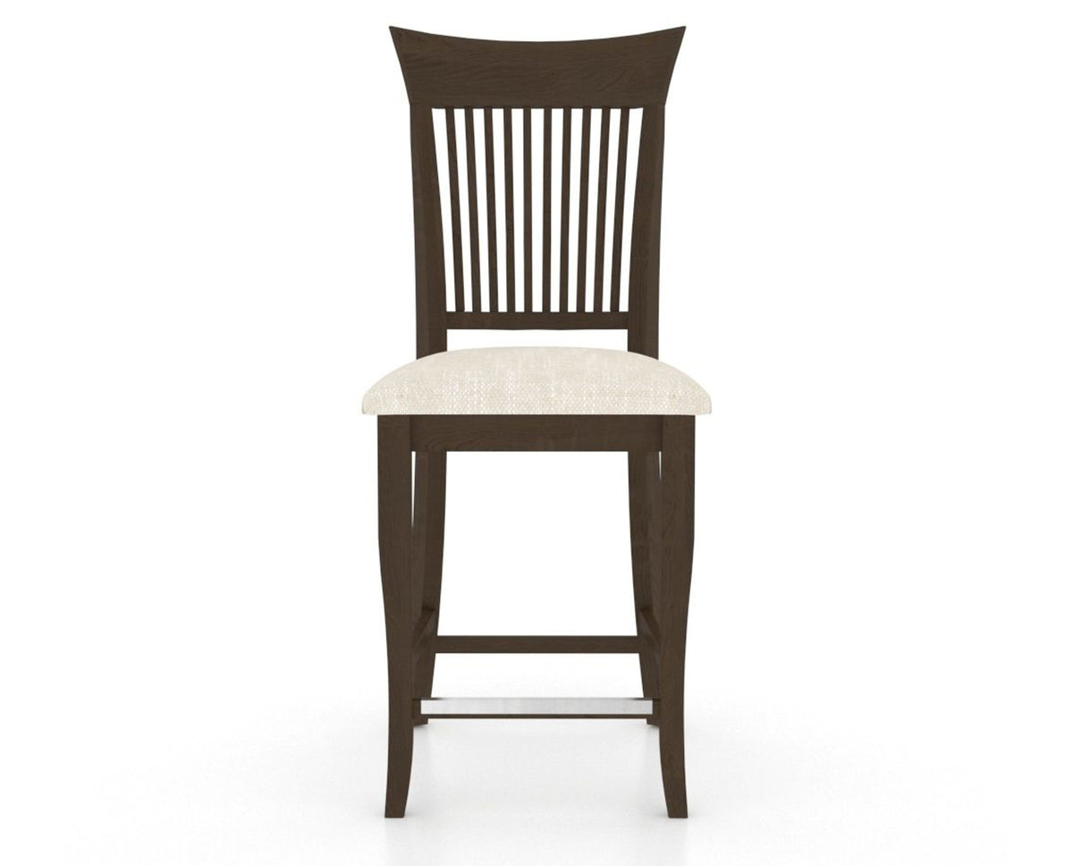Canadel Upholstered Counter Stool 8270 in FT InsideOut® and 29 Hazelnut Washed and Fixed Base, front view