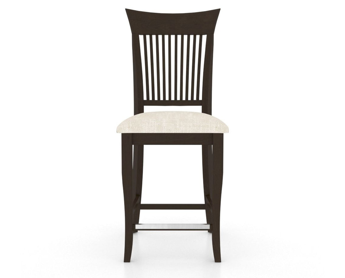 Canadel Upholstered Counter Stool 8270 in FT InsideOut® and 59 Davy's Grey and Fixed Base, front view