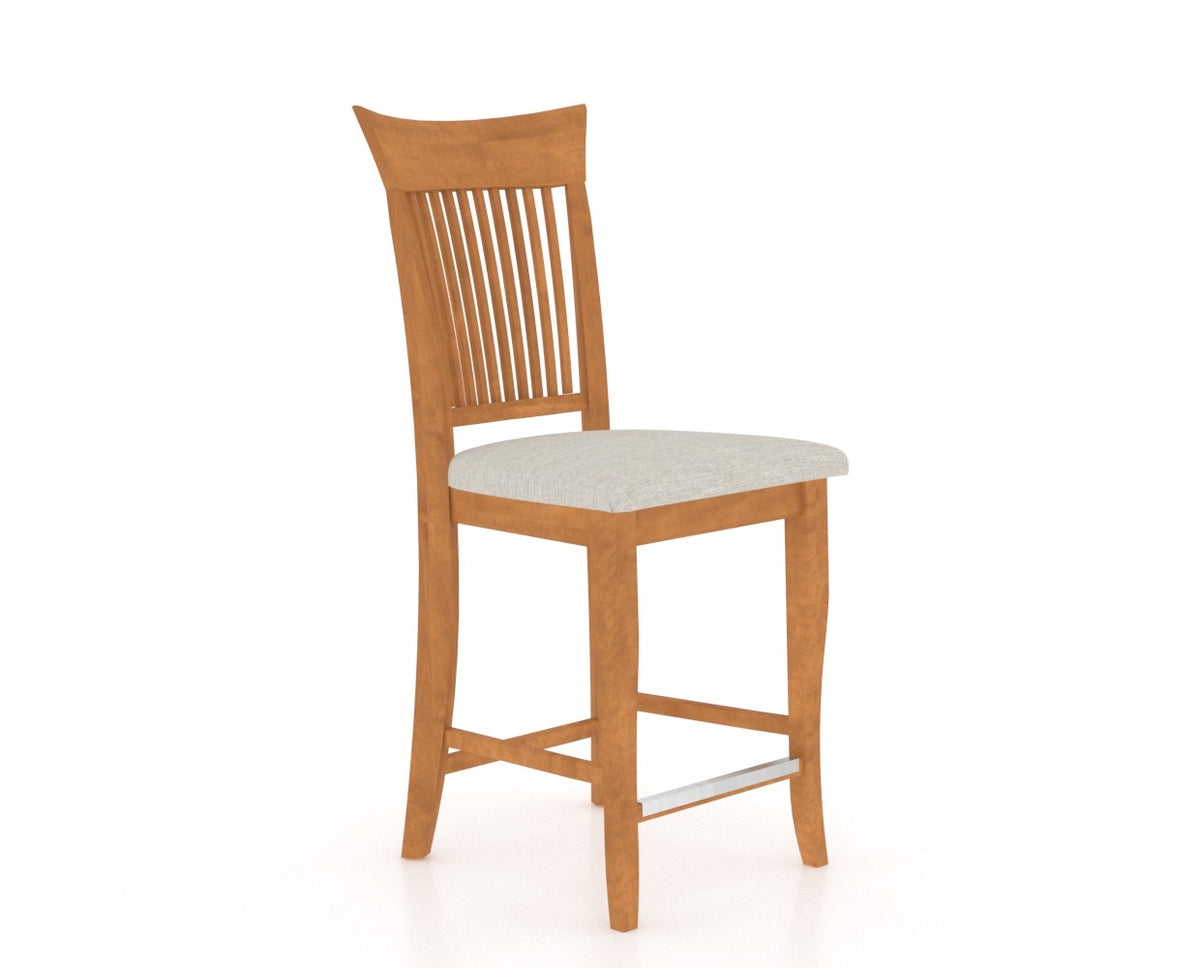 Canadel Upholstered Counter Stool 8270 in Fixed Base, three-quarter view