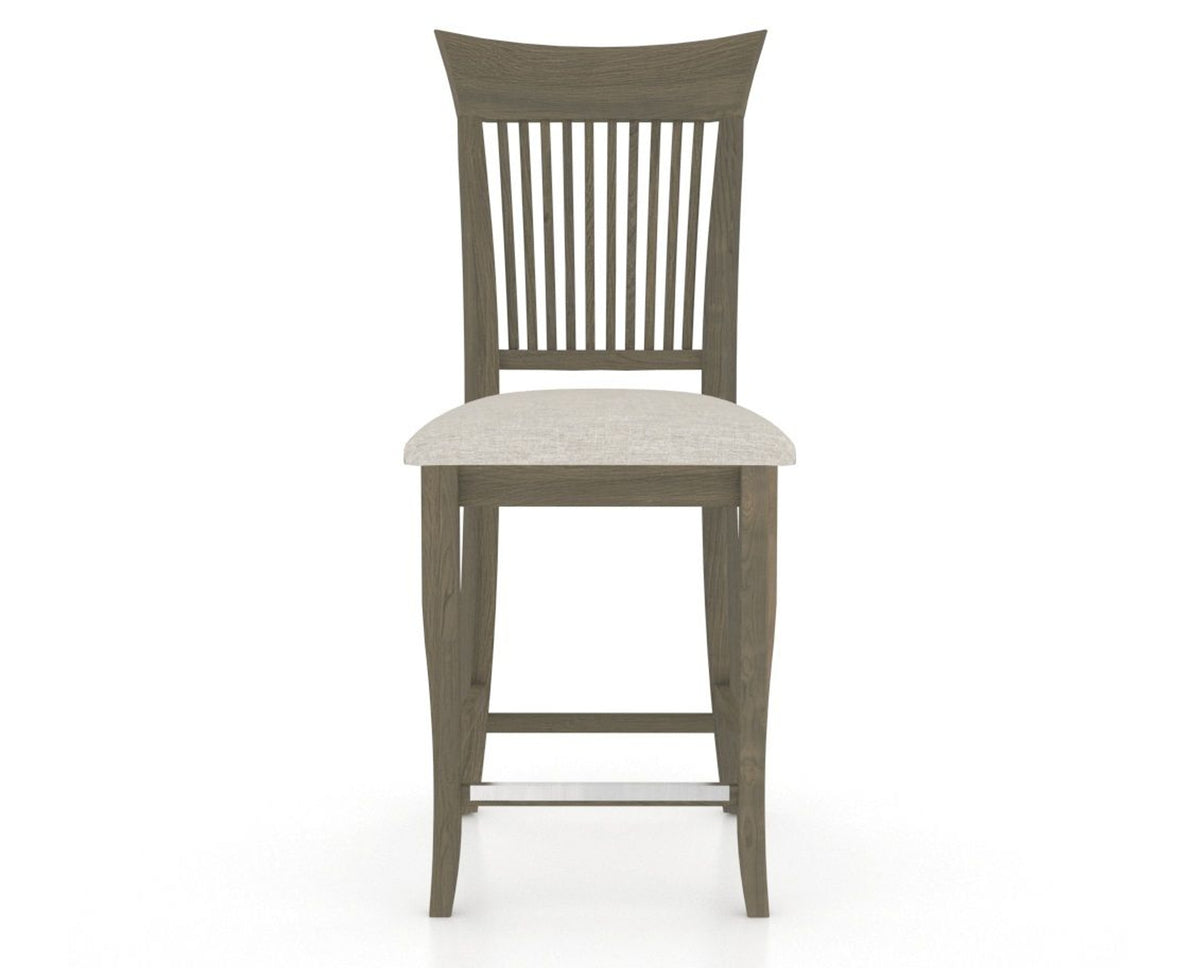 Canadel Upholstered Counter Stool 8270 in TB Fabric and 08 Shadow and Fixed Base, front view