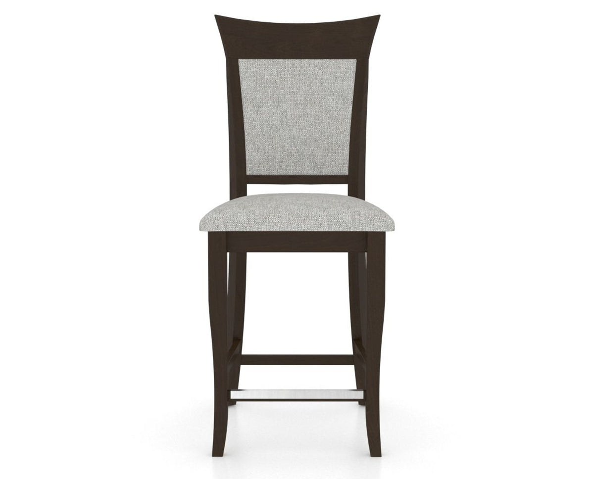 Canadel Upholstered Counter Stool 8274 in 7C Fabric and 59 Davy's Grey and Fixed Base, front view