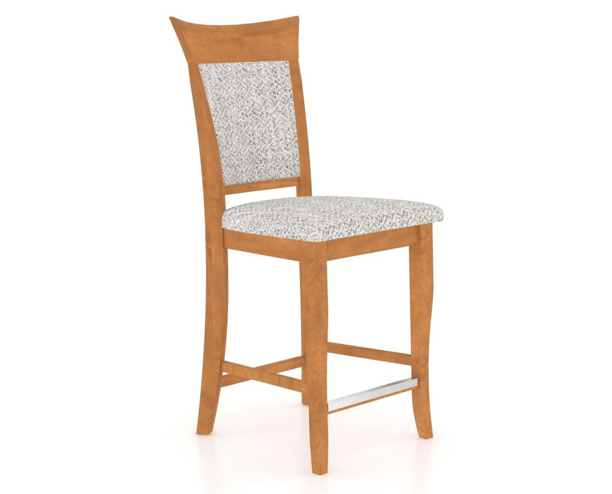 Canadel Upholstered Counter Stool 8274 in FP Crypton® and 01 Honey Washed and Fixed Base, three-quarter view