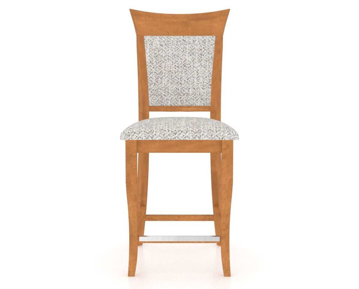 Canadel Upholstered Counter Stool 8274 in FP Crypton® and 01 Honey Washed and Fixed Base, front view