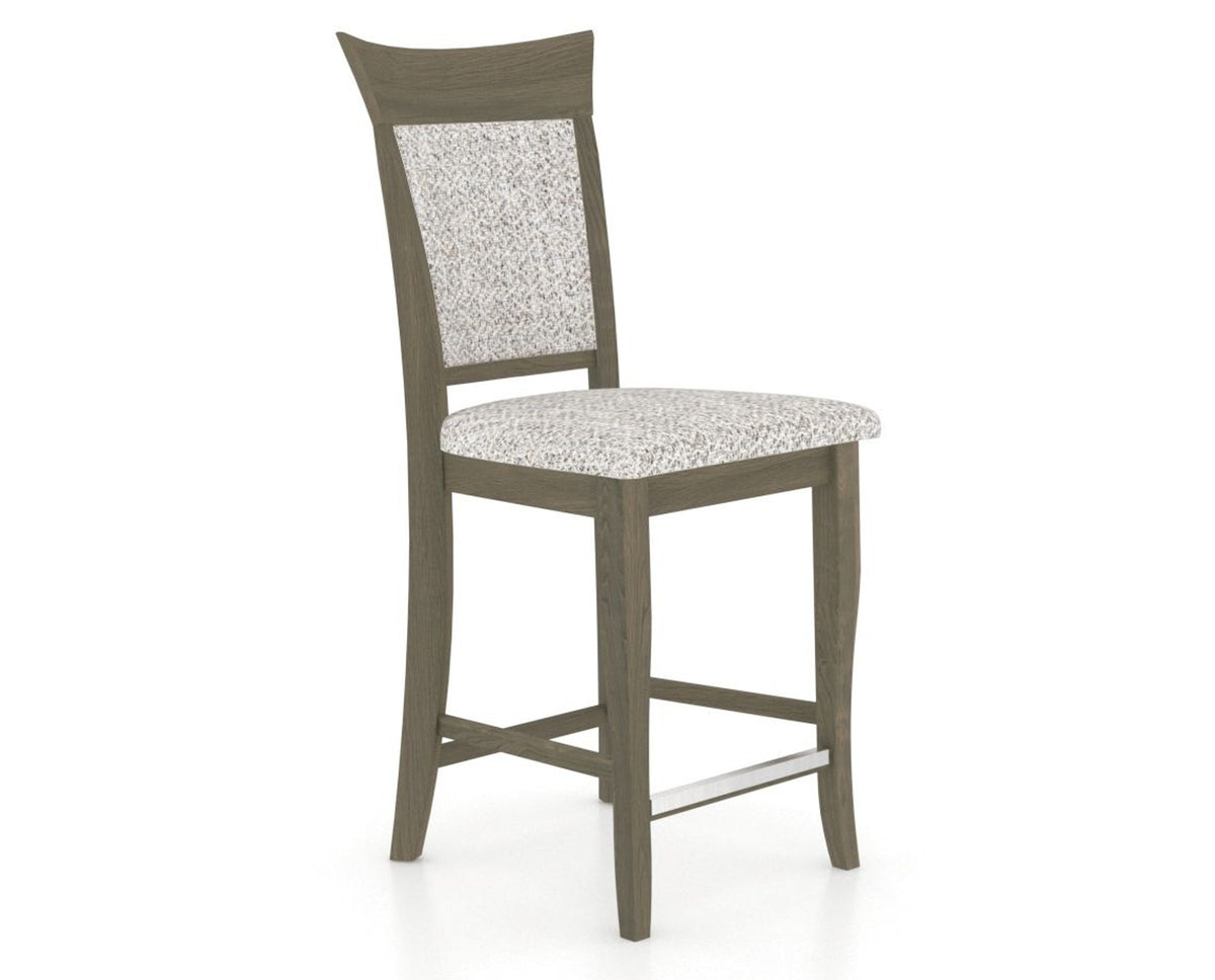 Canadel Upholstered Counter Stool 8274 in FP Crypton® and 08 Shadow and Fixed Base, three-quarter view