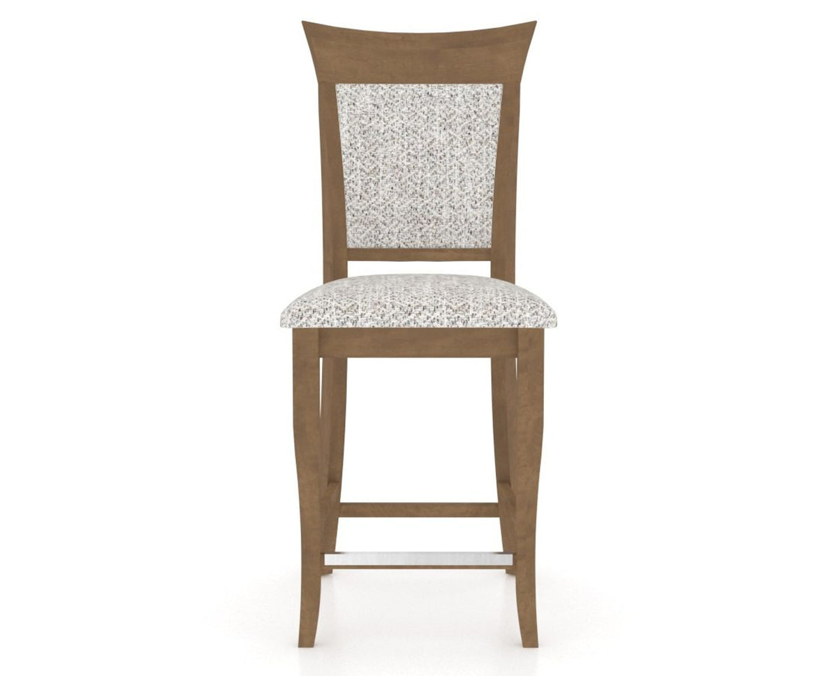 Canadel Upholstered Counter Stool 8274 in FP Crypton® and 25 Pecan Washed and Fixed Base, front view