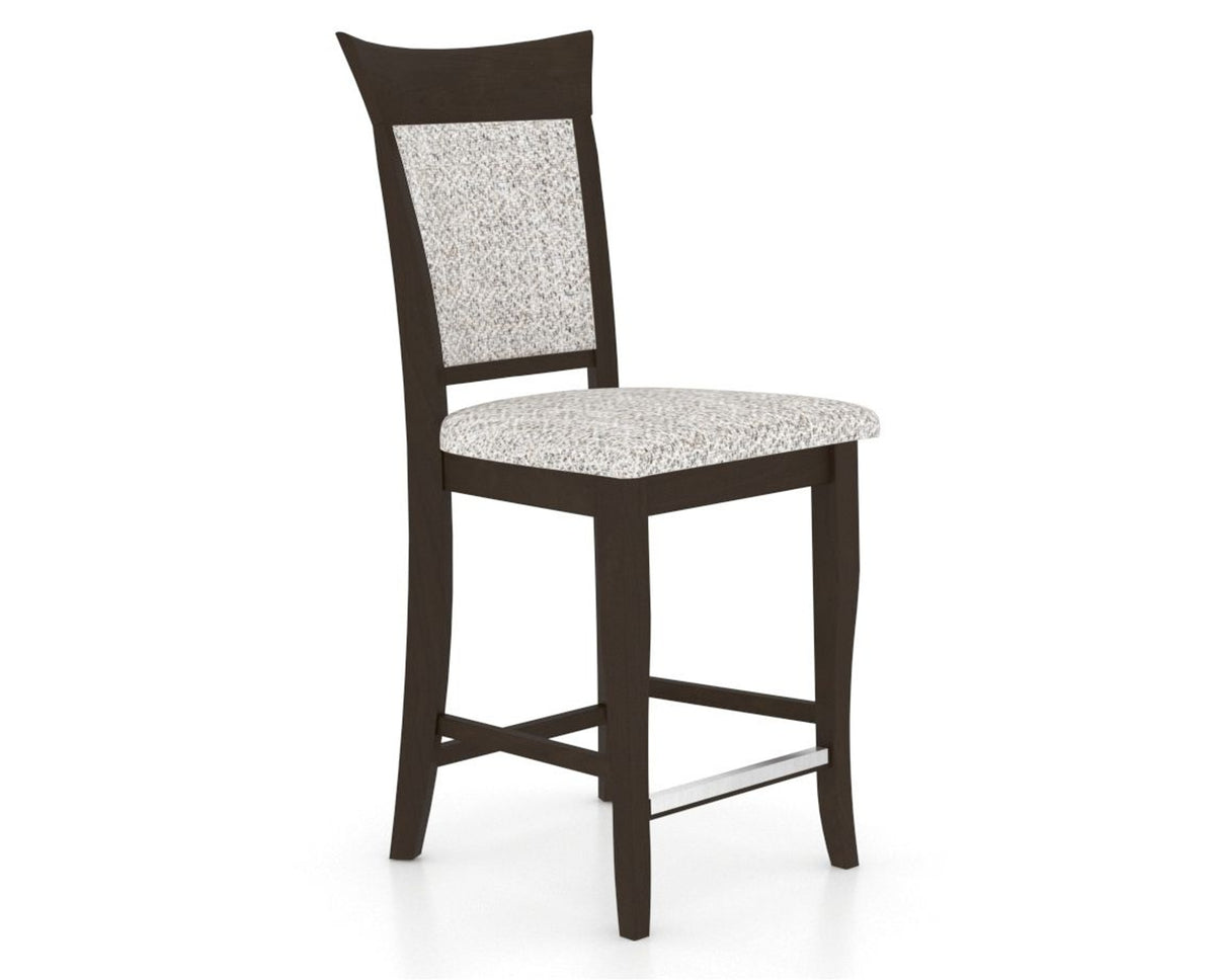 Canadel Upholstered Counter Stool 8274 in FP Crypton® and 59 Davy's Grey and Fixed Base, three-quarter view
