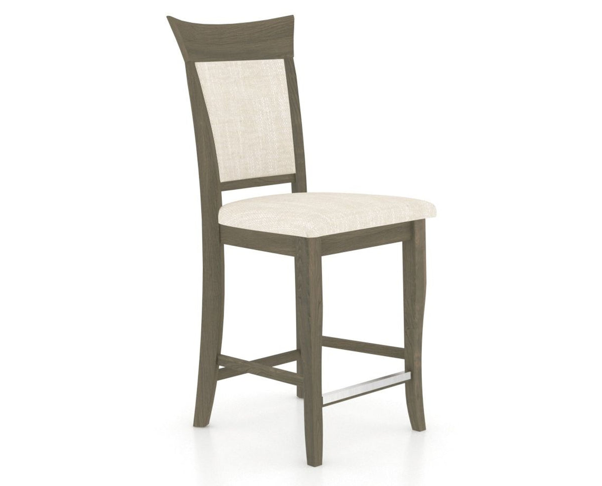 Canadel Upholstered Counter Stool 8274 in FT InsideOut® and 08 Shadow and Fixed Base, three-quarter view