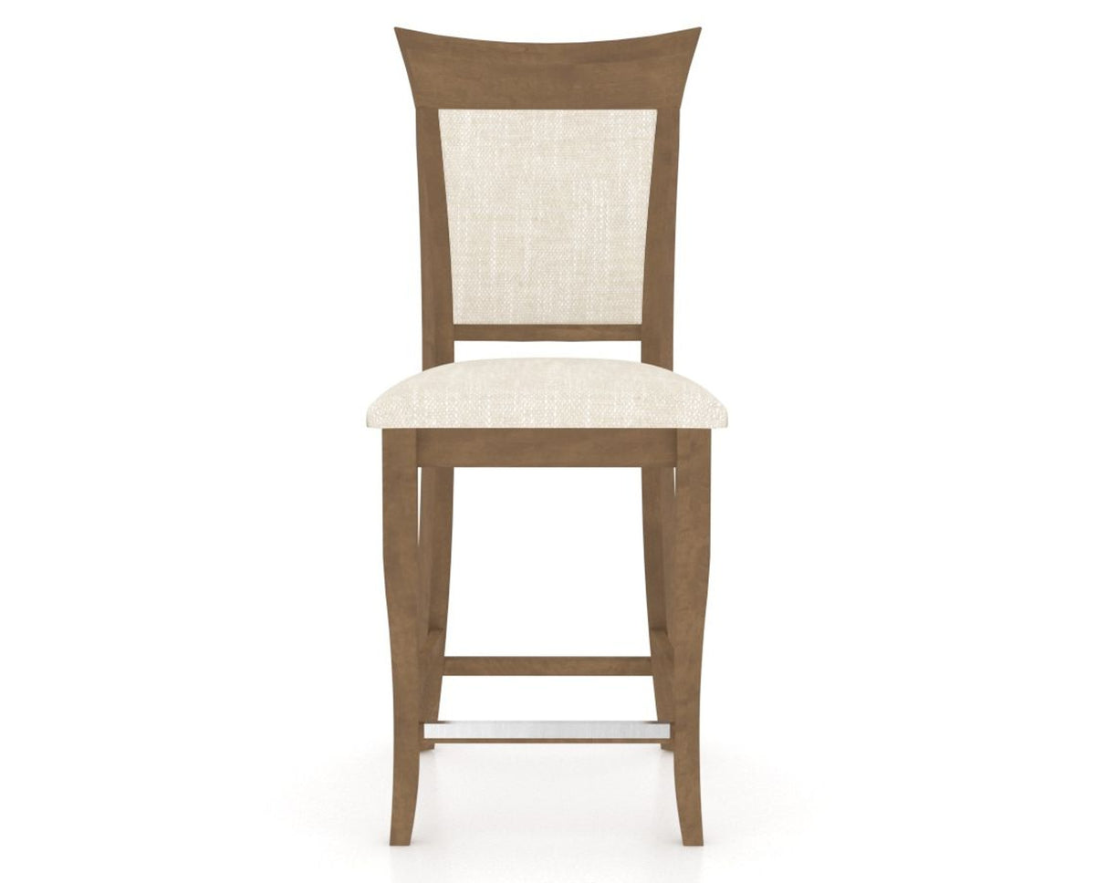 Canadel Upholstered Counter Stool 8274 in FT InsideOut® and 25 Pecan Washed and Fixed Base, front view