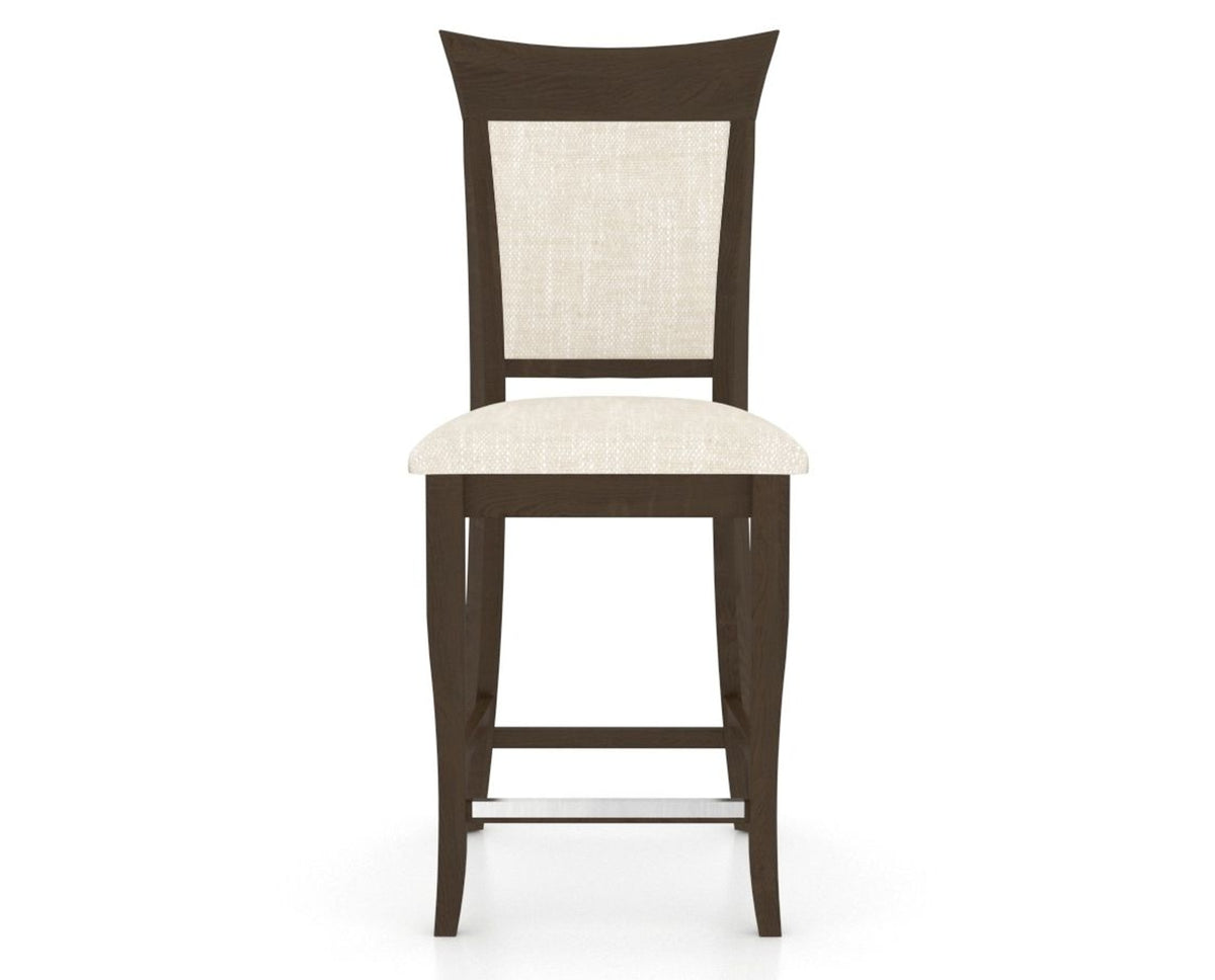 Canadel Upholstered Counter Stool 8274 in FT InsideOut® and 29 Hazelnut Washed and Fixed Base, front view