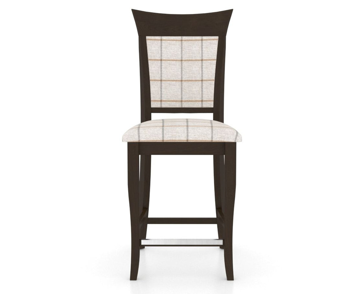 Canadel Upholstered Counter Stool 8274 in OZ Fabric and 59 Davy's Grey and Fixed Base, front view