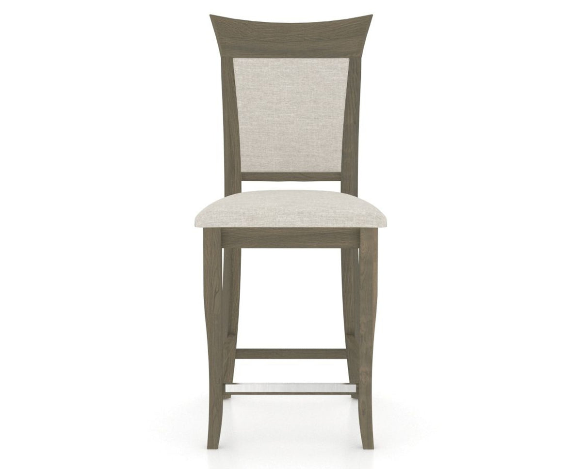 Canadel Upholstered Counter Stool 8274 in TB Fabric and 08 Shadow and Fixed Base, front view