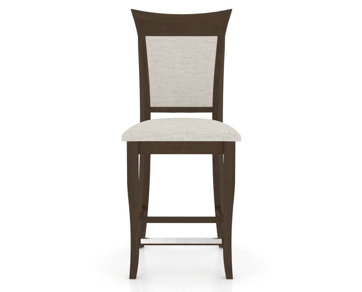 Canadel Upholstered Counter Stool 8274 in TB Fabric and 29 Hazelnut Washed and Fixed Base, front view