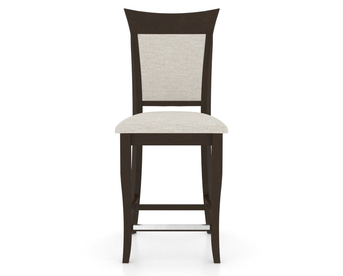 Canadel Upholstered Counter Stool 8274 in TB Fabric and 59 Davy's Grey and Fixed Base, front view