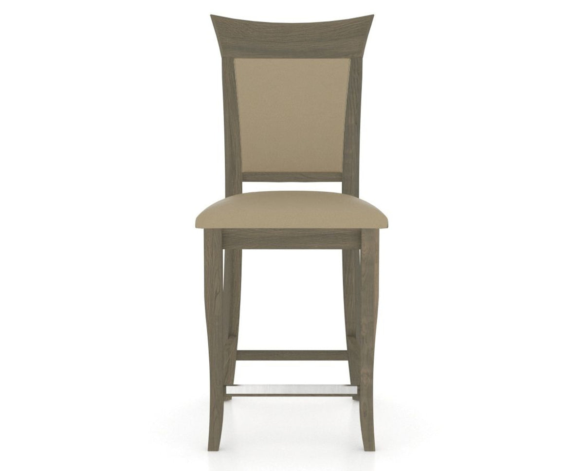 Canadel Upholstered Counter Stool 8274 in XY Faux Leather and 08 Shadow and Fixed Base, front view