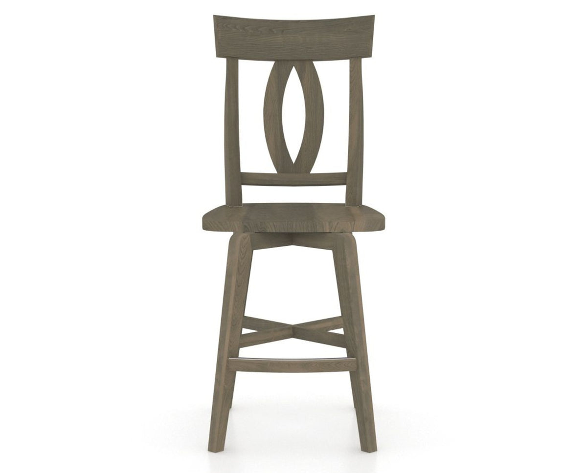 Canadel Swivel Counter Stool 7100 in Wood Seat and 08 Shadow, front view