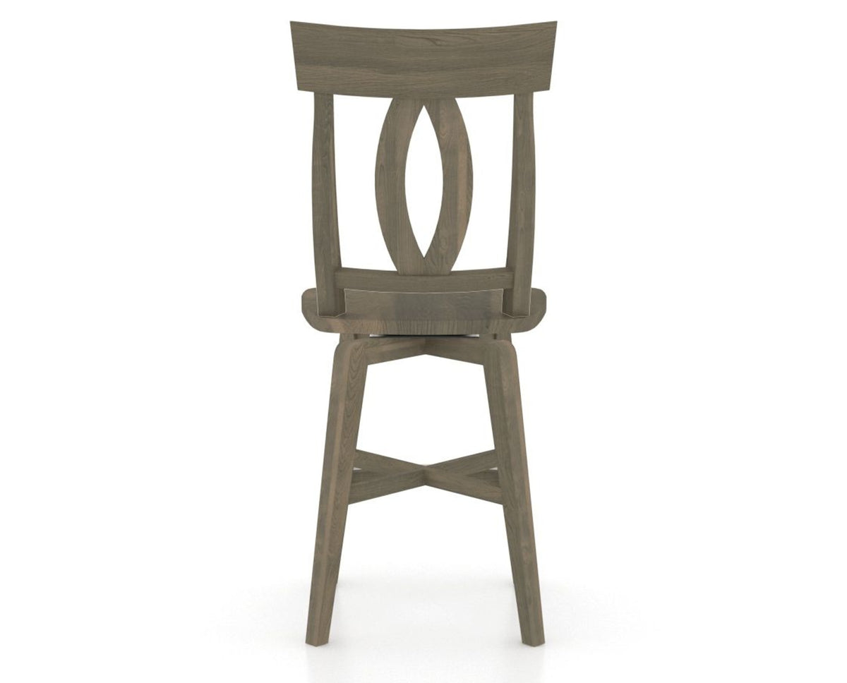 Canadel Swivel Counter Stool 7100 in Wood Seat and 08 Shadow, back view