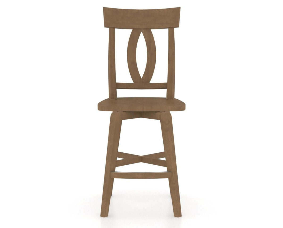Canadel Swivel Counter Stool 7100 in Wood Seat and 25 Pecan Washed, front view