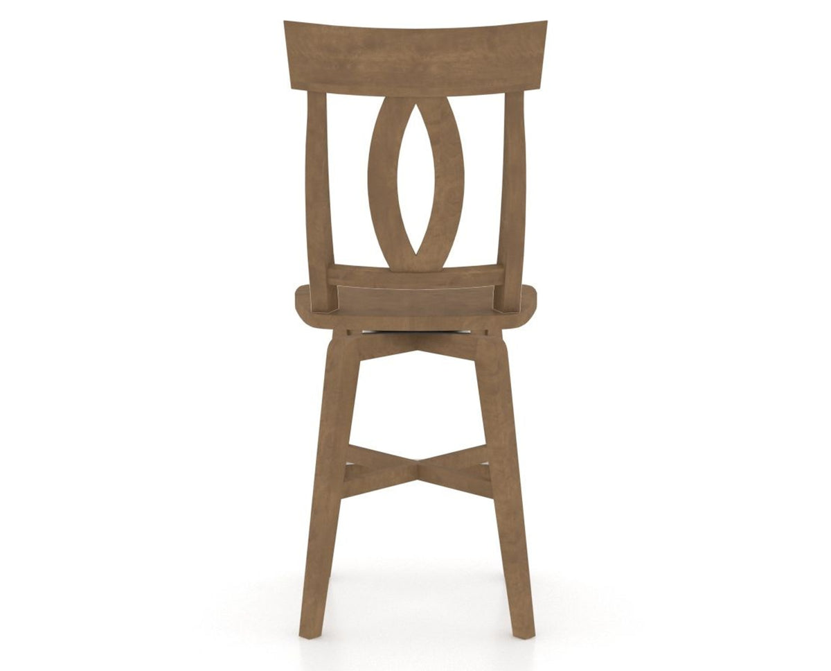Canadel Swivel Counter Stool 7100 in Wood Seat and 25 Pecan Washed, back view