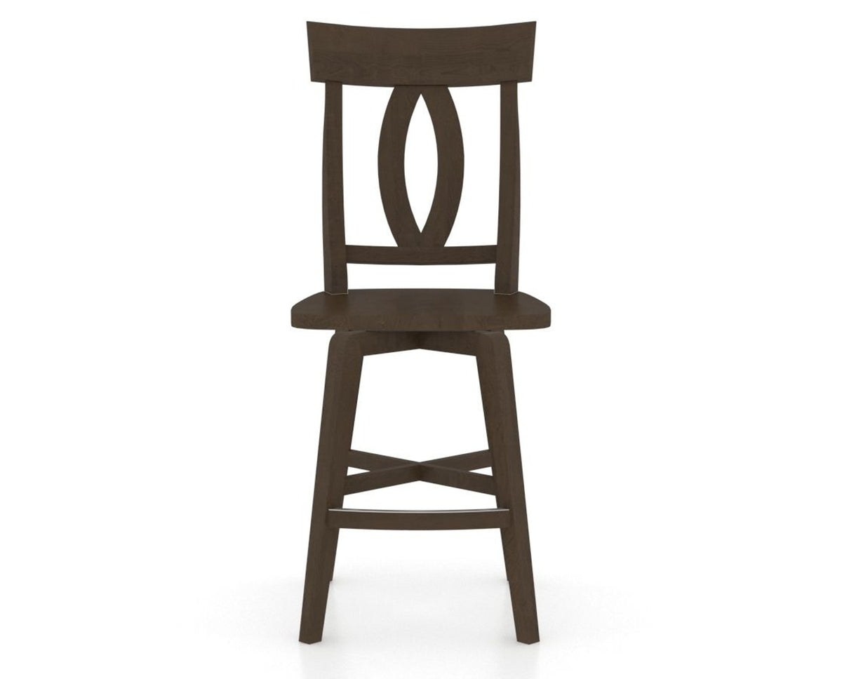 Canadel Swivel Counter Stool 7100 in Wood Seat and 29 Hazelnut Washed, front view