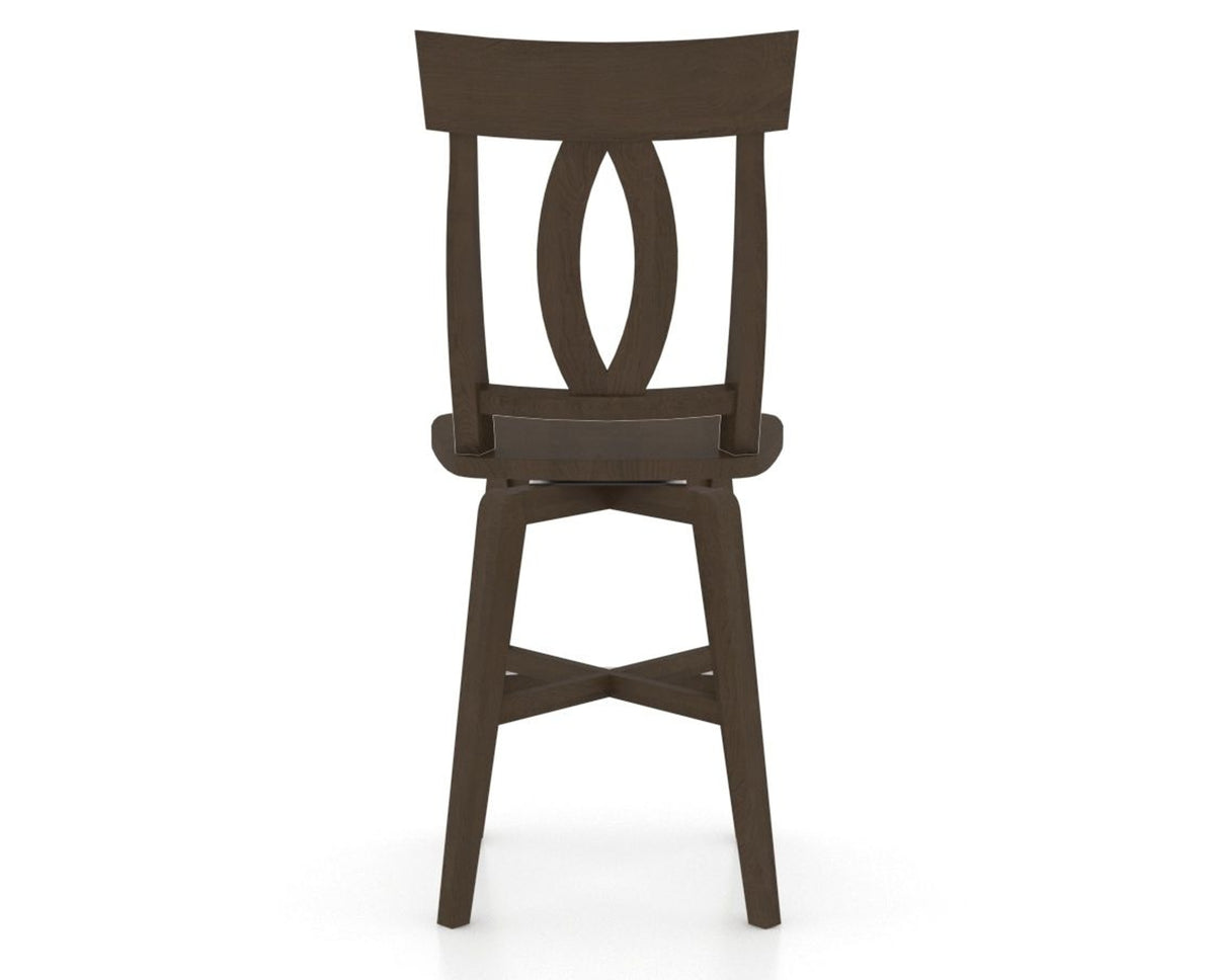 Canadel Swivel Counter Stool 7100 in Wood Seat and 29 Hazelnut Washed, back view